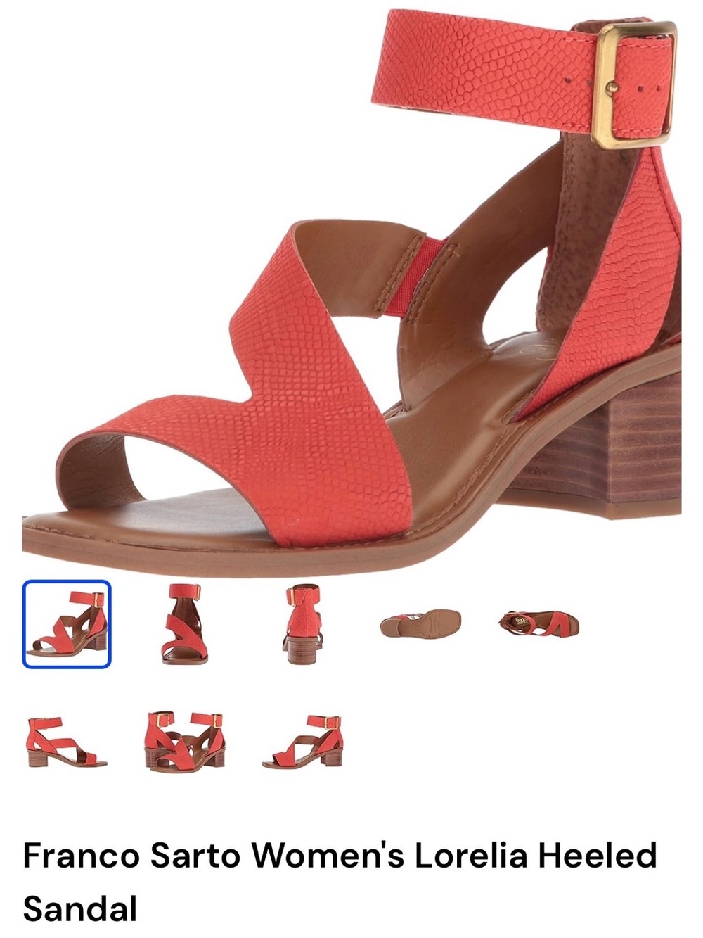 Franco Sarto Lorelia Ankle-Strap Sandal in Coral